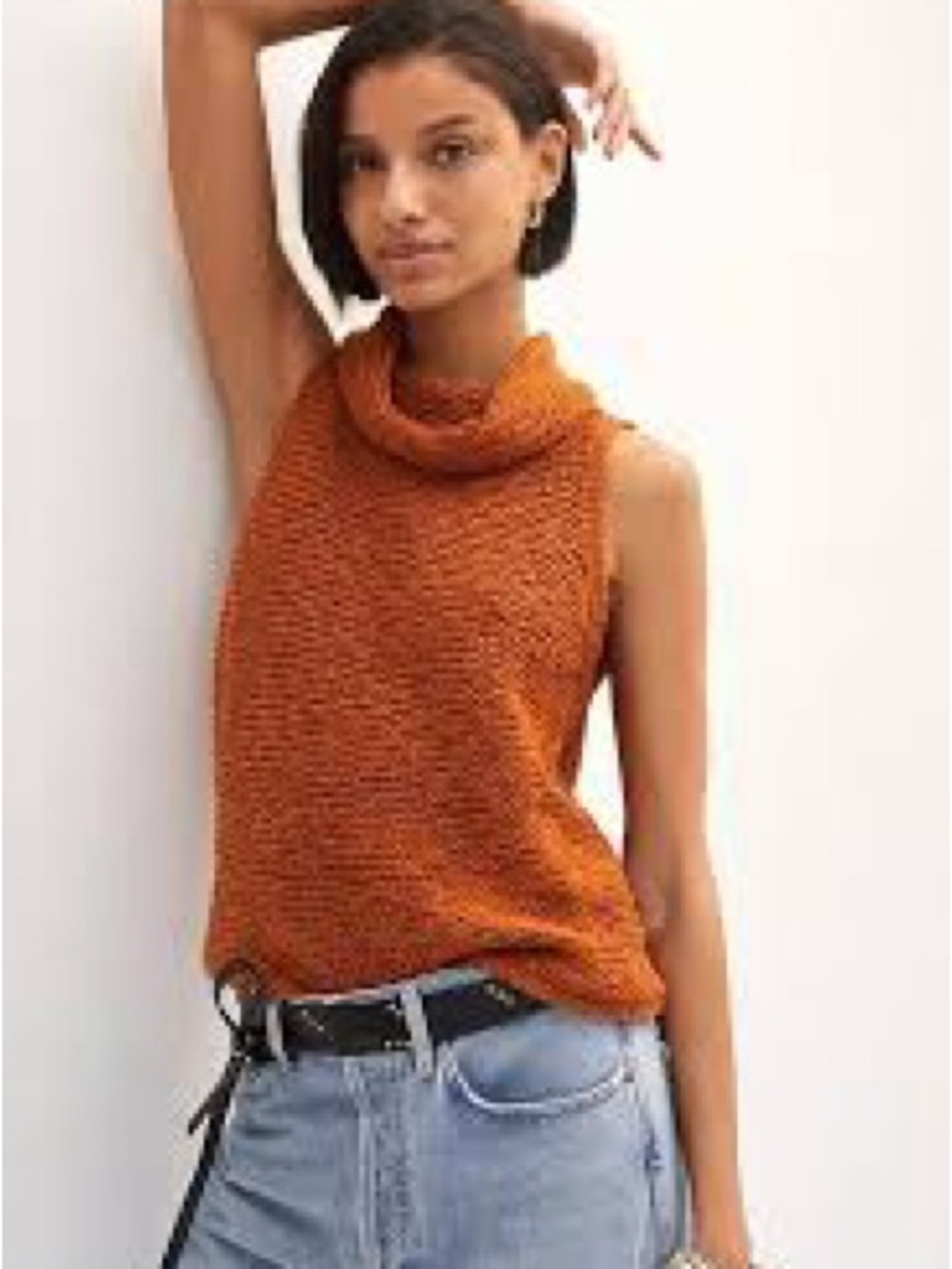 Pilcro Summer Weight Knit Cowl Neck Sweater Tank